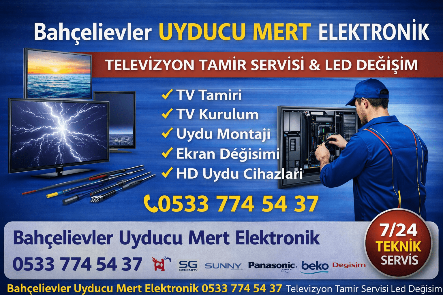 Bahçelievler Uyducu Mert Elektronik 0533 774 54 37 Televizyon Tamir Servisi Led Degiş 638823